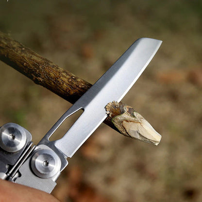 🚀16-in-1 Multitool with Large Scissors | Compact Outdoor Tool for Camping & Repairs