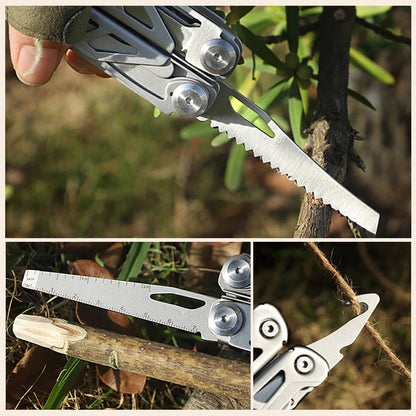 🚀16-in-1 Multitool with Large Scissors | Compact Outdoor Tool for Camping & Repairs