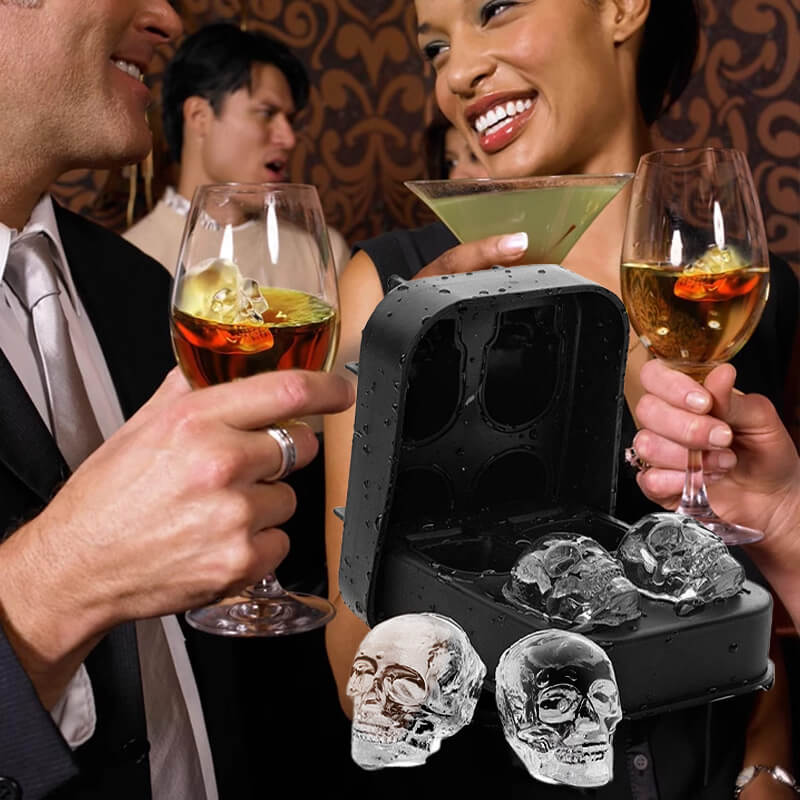 🥳2026 HOT SALE💀🧊 50% OFF! DIY Silicone Skull Ice Cube Tray – Giant slow-melt skull for whiskey, cocktails & more✨