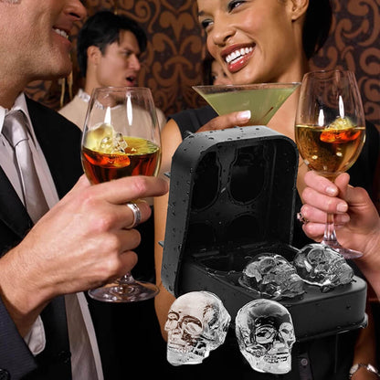 🥳2026 HOT SALE💀🧊 50% OFF! DIY Silicone Skull Ice Cube Tray – Giant slow-melt skull for whiskey, cocktails & more✨