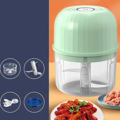 🏆 Last Day Special Price £8.99! ⏰Cordless Multifunctional Mini Electric Food Processor, Wireless Portable Kitchen Chopper for Minced Meat, Garlic & Baby Puree, Fast Food Prep Kitchen Helper