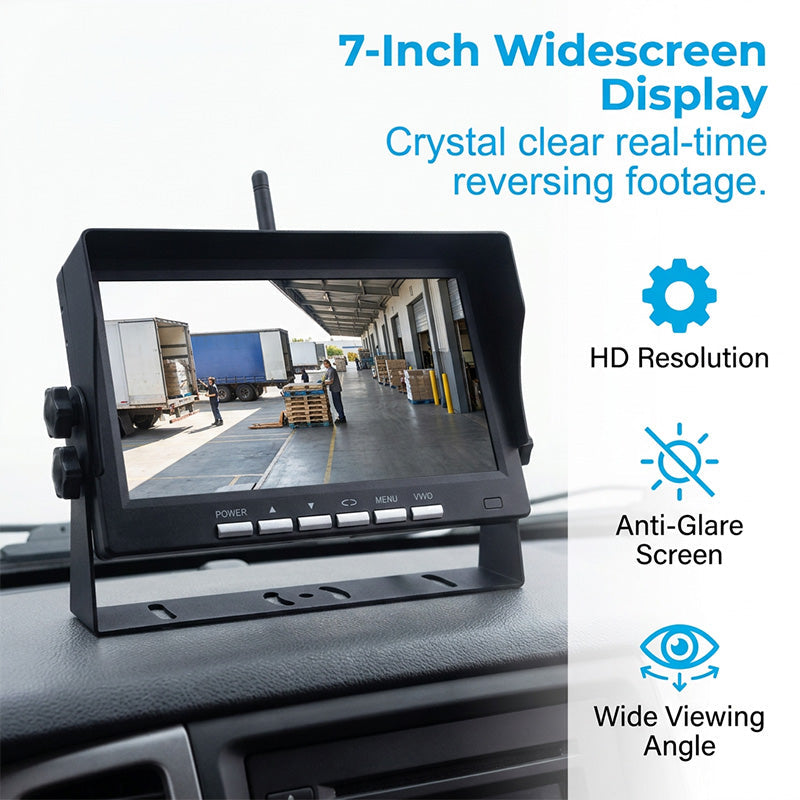 🔥Hot Sale ＆ 50％ Off🔥7-Inch HD Wireless Backup Camera System – Zero Wiring, Easy DIY Install with Night Vision