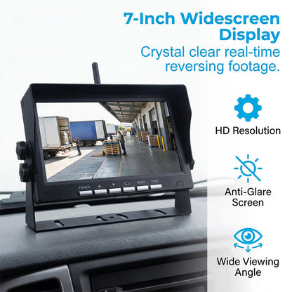 🔥Hot Sale ＆ 50％ Off🔥7-Inch HD Wireless Backup Camera System – Zero Wiring, Easy DIY Install with Night Vision