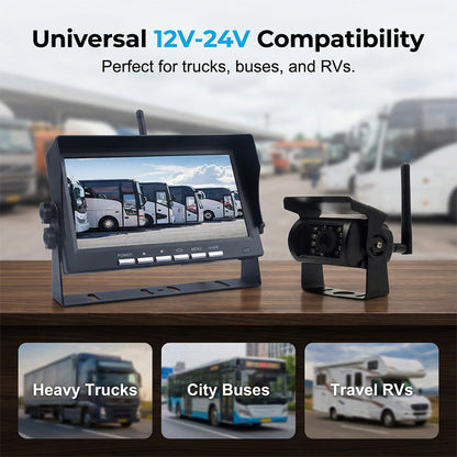🔥Hot Sale ＆ 50％ Off🔥7-Inch HD Wireless Backup Camera System – Zero Wiring, Easy DIY Install with Night Vision