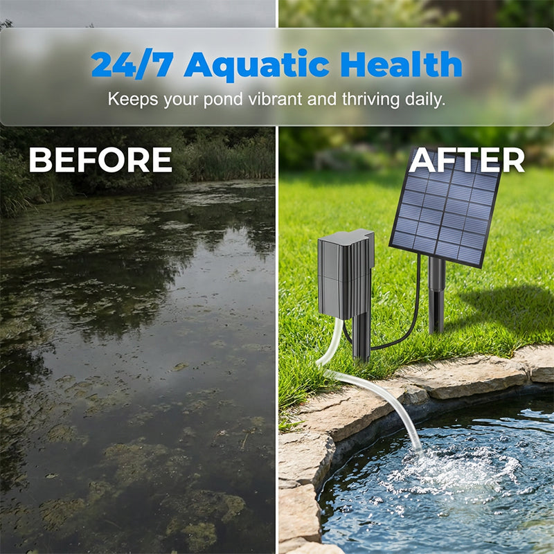🎉 2026 Sale — Over 148,000 Sold! ☀️ Solar Pond Aerator with Air Pump – High-Efficiency Panel & 24/7 Oxygenation 🐟