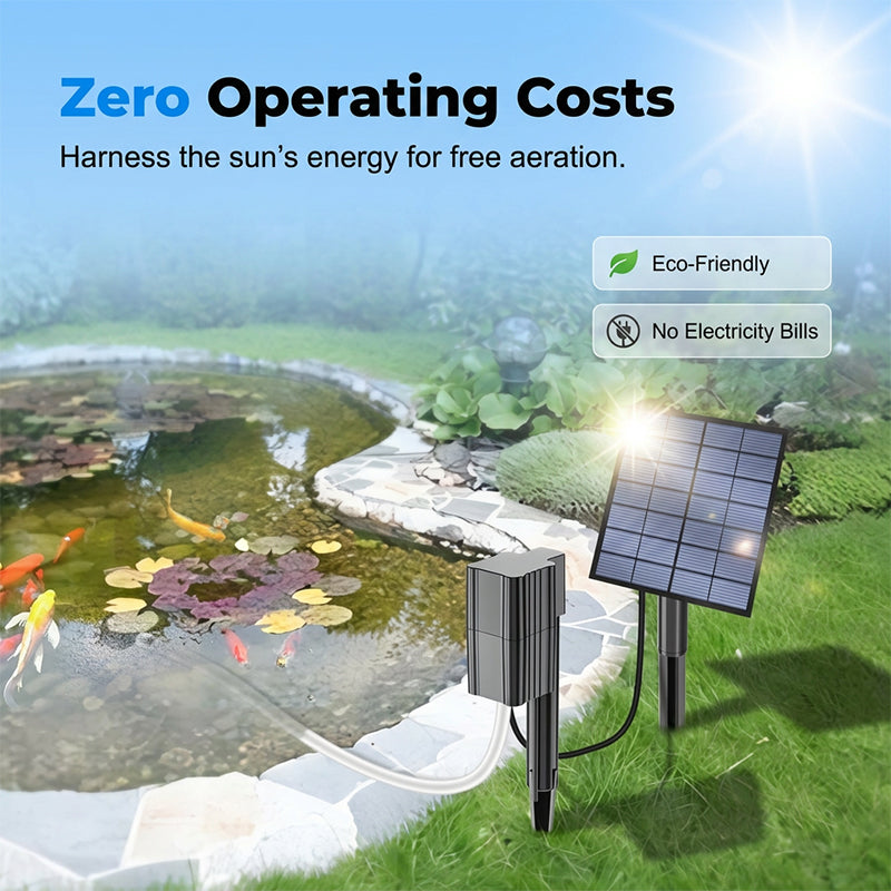 🎉 2026 Sale — Over 148,000 Sold! ☀️ Solar Pond Aerator with Air Pump – High-Efficiency Panel & 24/7 Oxygenation 🐟
