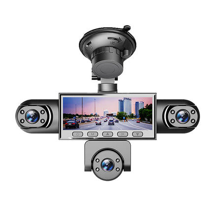 5-lens panoramic dashcam – front, side, rear, and interior – zero blind spots. Provides all-around protection for your vehicle.