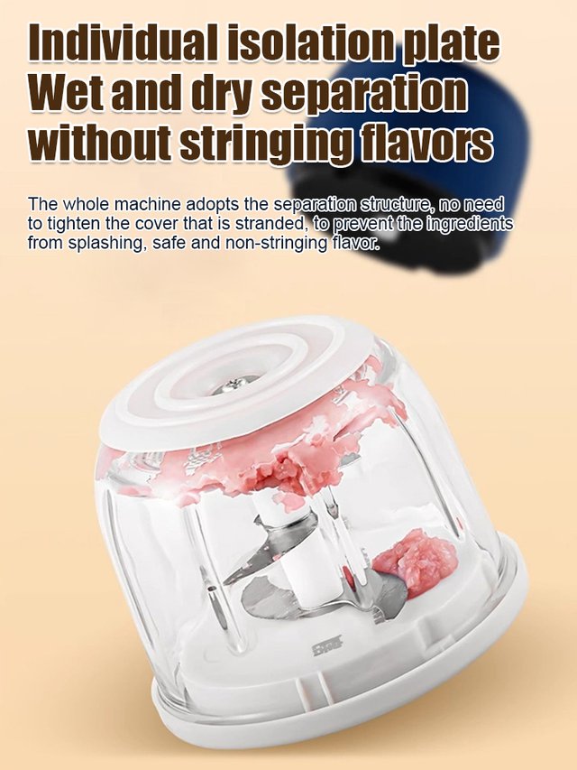 🏆 Last Day Special Price £8.99! ⏰Cordless Multifunctional Mini Electric Food Processor, Wireless Portable Kitchen Chopper for Minced Meat, Garlic & Baby Puree, Fast Food Prep Kitchen Helper