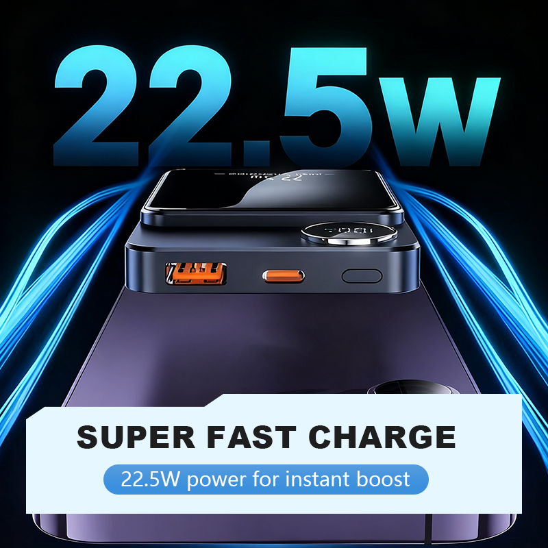 🔋✨Professional Magnetic Charger for Travelers & Professionals 🧲| 22.5W Wired & 15W Wireless | 10,000 mAh | Fast Delivery💥