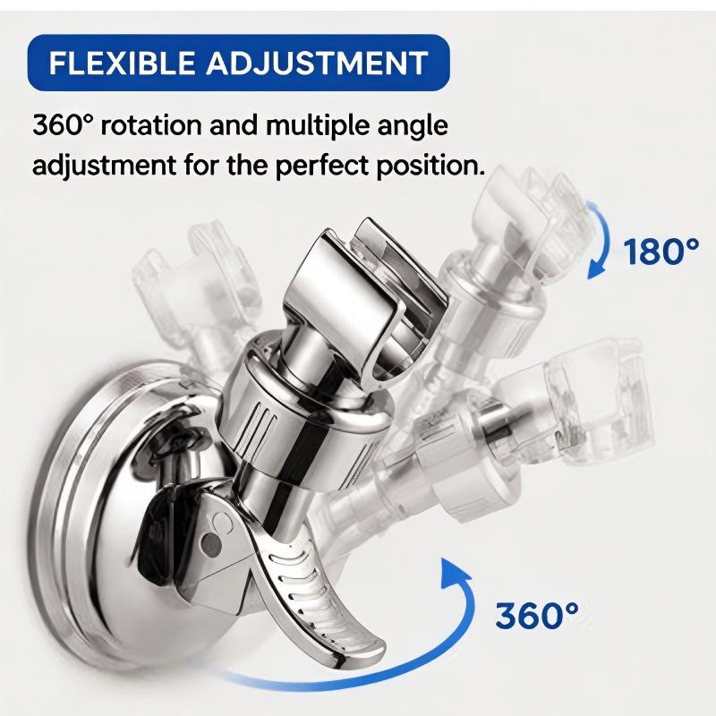 2pcs Adjustable Shower Head Holders Removable Suction Cup Shower Head Bracket No Drill Shower Head Bracket