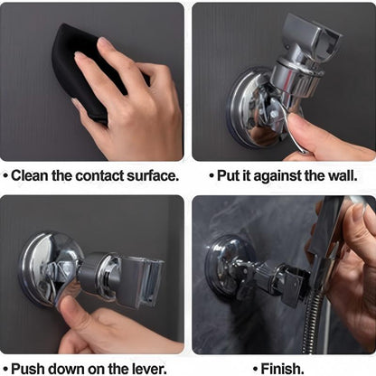 2pcs Adjustable Shower Head Holders Removable Suction Cup Shower Head Bracket No Drill Shower Head Bracket