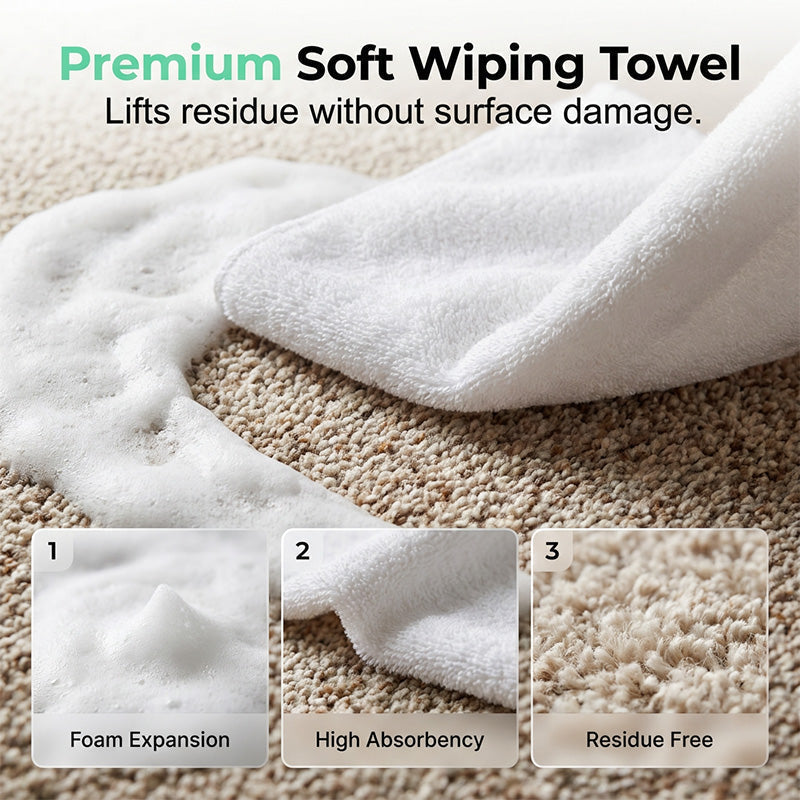 🏆 Last Day Special Price £9.78 ! 🔥Buy 2 Get 1 Free🎁Waterless Carpet Foam Stain Remover with Towel