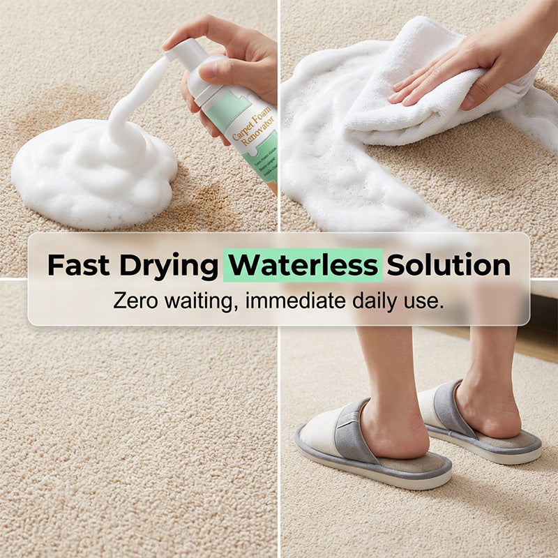🏆 Last Day Special Price £9.78 ! 🔥Buy 2 Get 1 Free🎁Waterless Carpet Foam Stain Remover with Towel