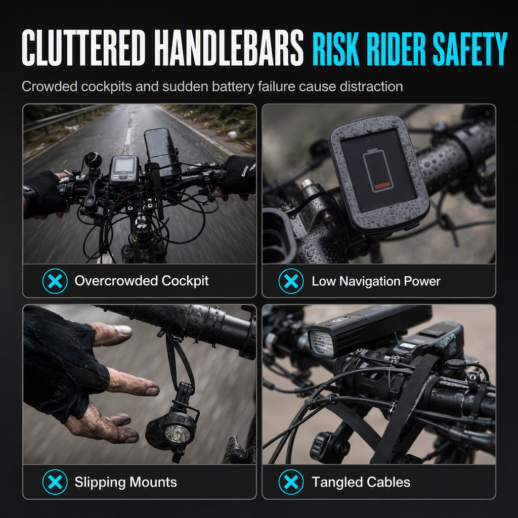 📢📢50% OFF !! ⏰ Bike Handlebar Extender – USB Power, Waterproof & Dual Mount – More Space, Cleaner Cockpit 🛡️
