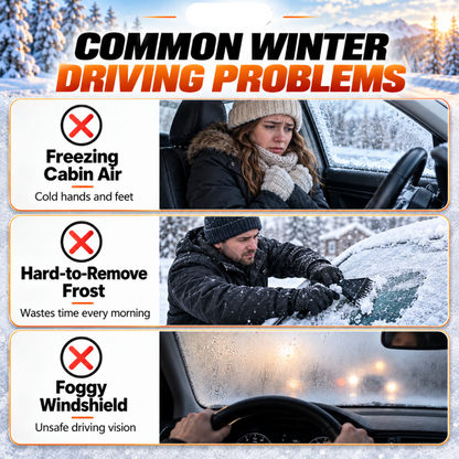 Portable Car Heater Defroster with 360-Degree Rotating Base