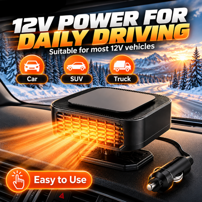 Portable Car Heater Defroster with 360-Degree Rotating Base